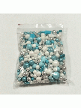 Dekorativne perle 50g plavi mix